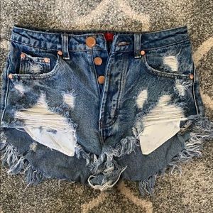 Distressed High Waisted Shorts